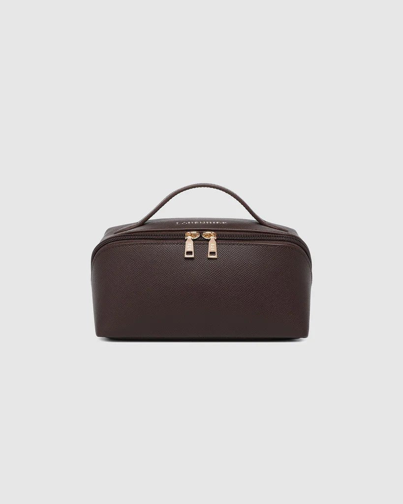 LOUENHIDE_ELLIS MAKEUP BAG CHOCOLATE _ ELLIS MAKEUP BAG CHOCOLATE _ Ebony Boutique NZ
