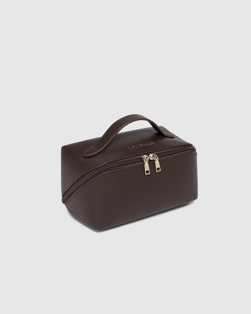 LOUENHIDE_ELLIS MAKEUP BAG CHOCOLATE _ ELLIS MAKEUP BAG CHOCOLATE _ Ebony Boutique NZ