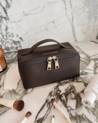 LOUENHIDE_ELLIS MAKEUP BAG CHOCOLATE _ ELLIS MAKEUP BAG CHOCOLATE _ Ebony Boutique NZ