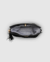 LOUENHIDE_FERN RAFFIA CLUTCH BLACK _ FERN RAFFIA CLUTCH BLACK _ Ebony Boutique NZ