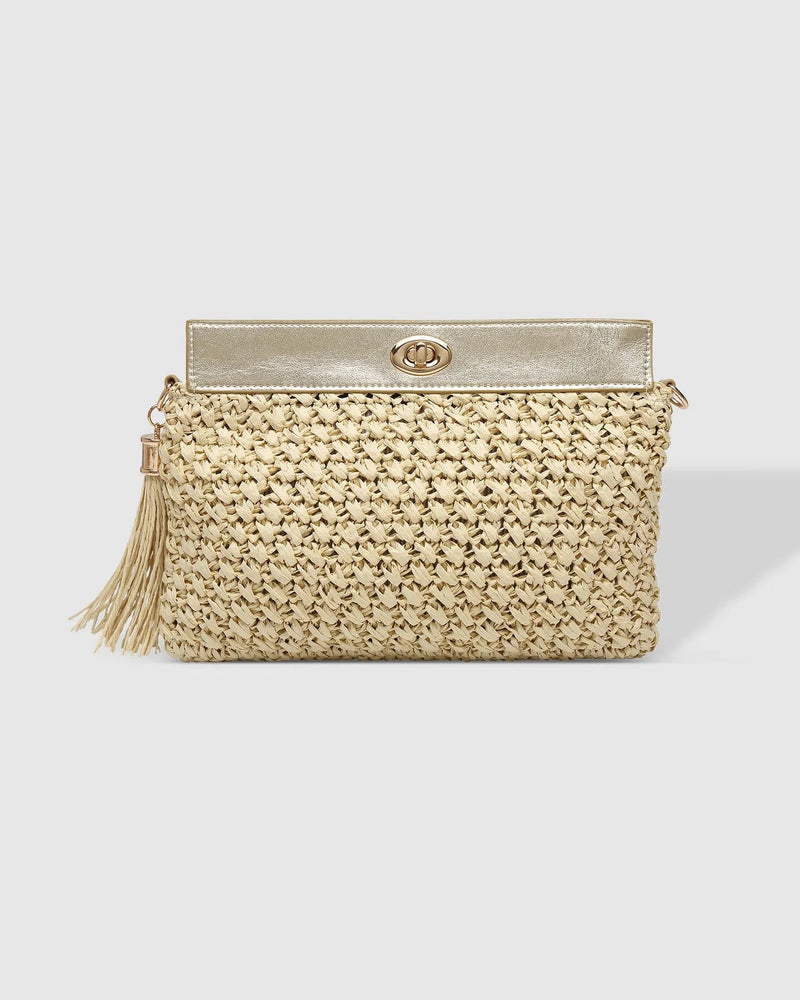 LOUENHIDE_FERN RAFFIA CLUTCH CHAMPAGNE _ FERN RAFFIA CLUTCH CHAMPAGNE _ Ebony Boutique NZ