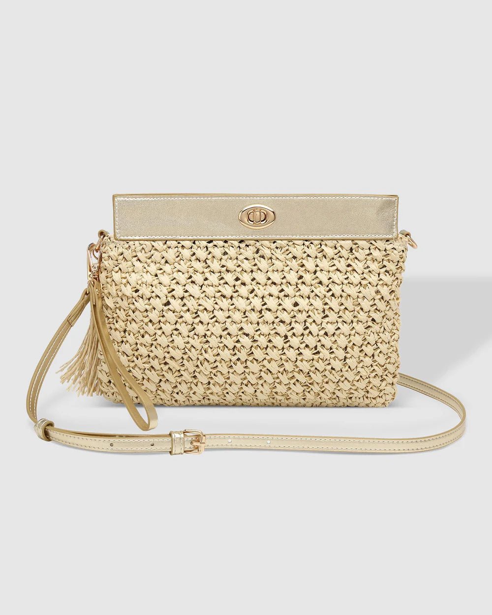 LOUENHIDE_FERN RAFFIA CLUTCH CHAMPAGNE _ FERN RAFFIA CLUTCH CHAMPAGNE _ Ebony Boutique NZ