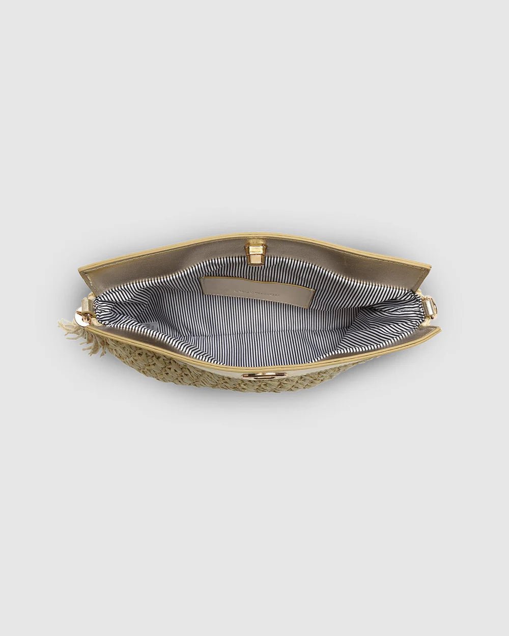 LOUENHIDE_FERN RAFFIA CLUTCH CHAMPAGNE _ FERN RAFFIA CLUTCH CHAMPAGNE _ Ebony Boutique NZ