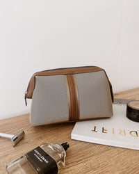 LOUENHIDE_GILBERT MENS TOILETRY BAG NYLON COFFEE _ GILBERT MENS TOILETRY BAG NYLON COFFEE _ Ebony Boutique NZ