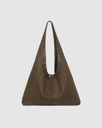 HAILEY SUEDETTE SHOULDER BAG OLIVE BROWN_by_LOUENHIDE_women's_in_New Zealand_ HAILEY SUEDETTE SHOULDER BAG OLIVE BROWN _