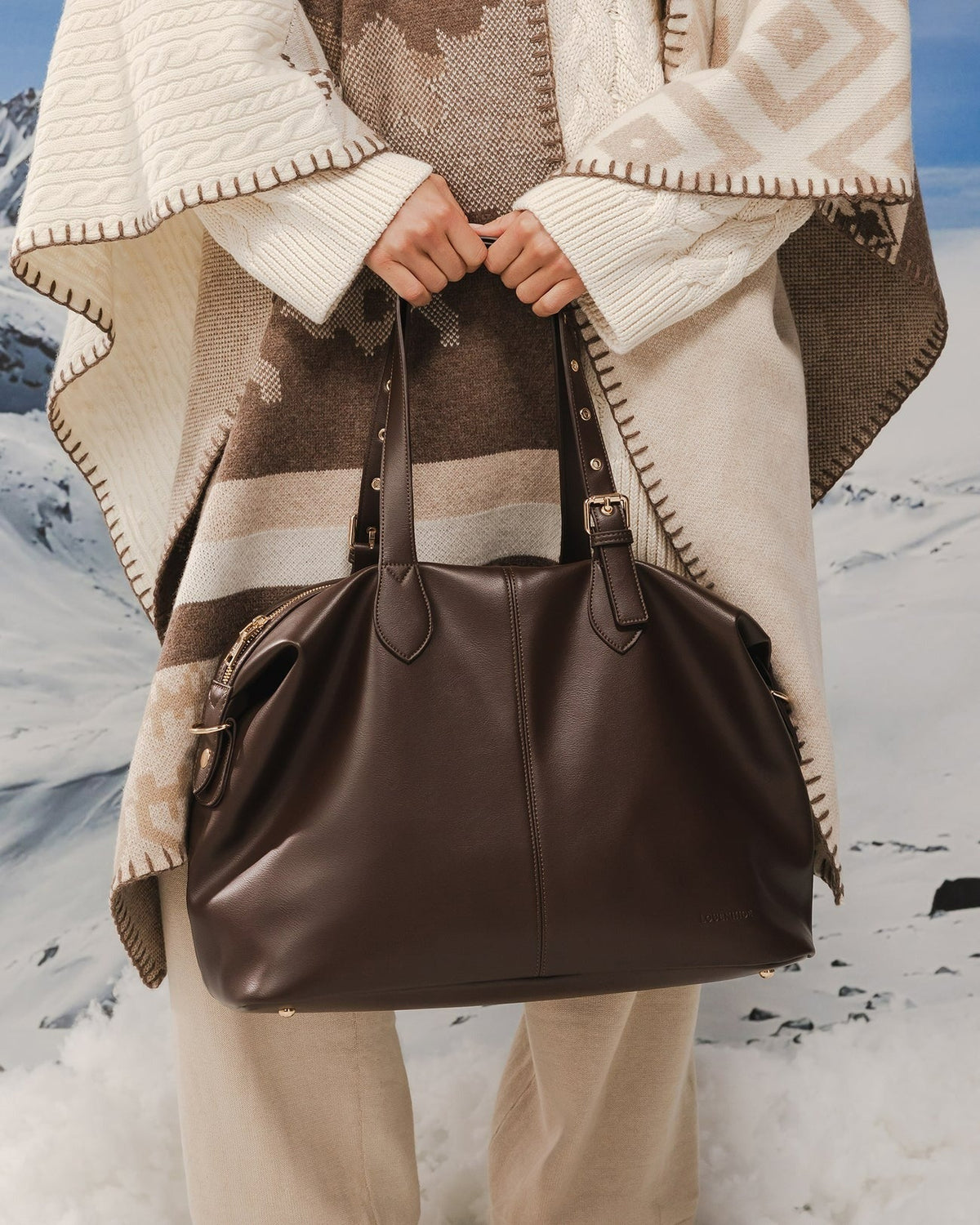 HAMPTON TOTE BAG CHOCOLATE_by_LOUENHIDE_women's_in_New Zealand_ HAMPTON TOTE BAG CHOCOLATE _