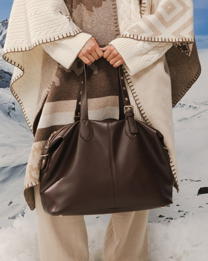 HAMPTON TOTE BAG CHOCOLATE_by_LOUENHIDE_women's_in_New Zealand_ HAMPTON TOTE BAG CHOCOLATE _