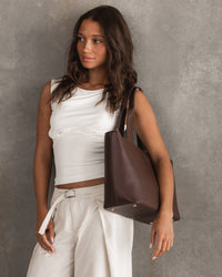 LOUENHIDE_HENLEY TOTE BAG CHOCOLATE _ HENLEY TOTE BAG CHOCOLATE _ Ebony Boutique NZ