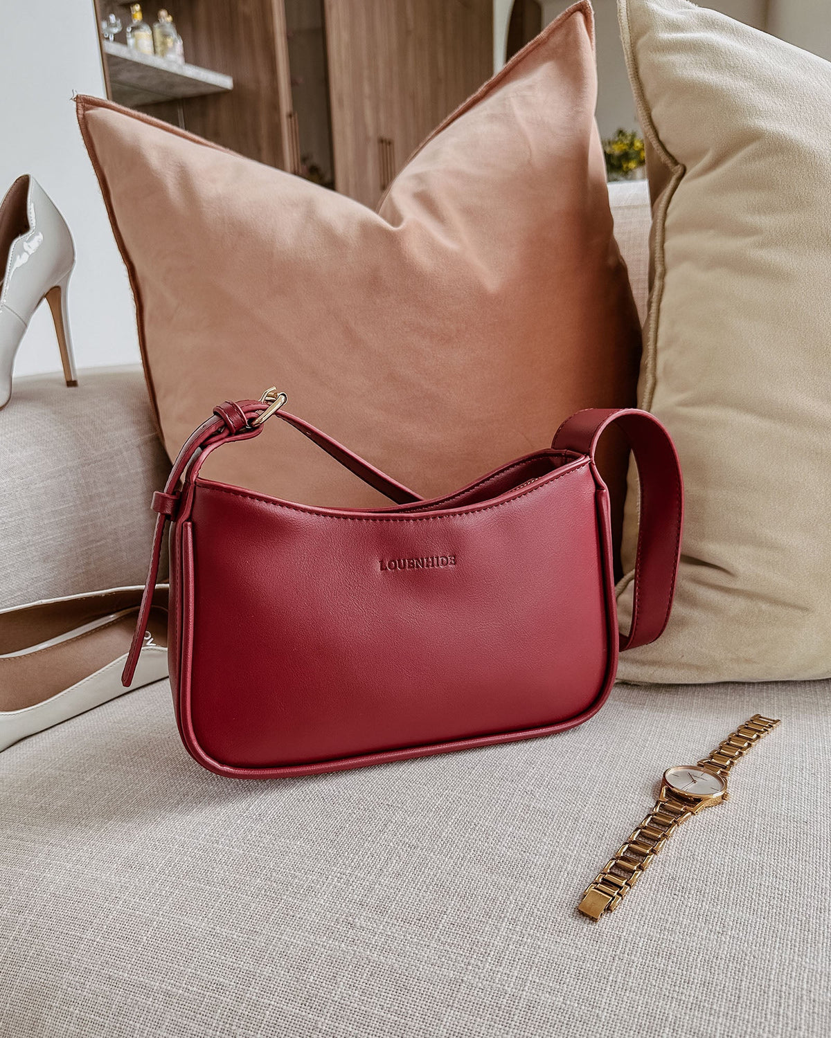 LOUENHIDE_IVY SHOULDER BAG CHERRY _ IVY SHOULDER BAG CHERRY _ Ebony Boutique NZ