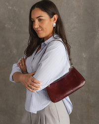LOUENHIDE_JACQUELINE SHOULDER BAG BURGUNDY PATENT _ JACQUELINE SHOULDER BAG BURGUNDY PATENT _ Ebony Boutique NZ