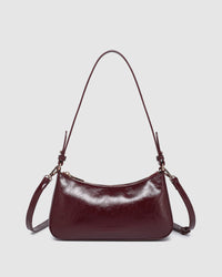 LOUENHIDE_JACQUELINE SHOULDER BAG BURGUNDY PATENT _ JACQUELINE SHOULDER BAG BURGUNDY PATENT _ Ebony Boutique NZ