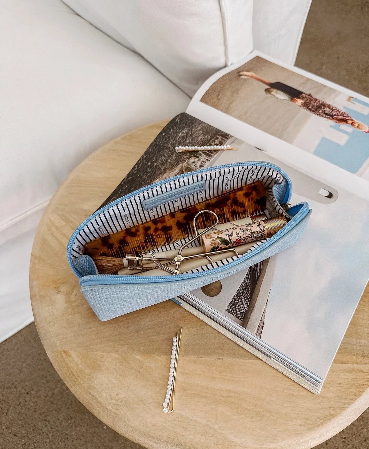 LOUENHIDE_JAYNE MAKEUP BAG PALE BLUE _ JAYNE MAKEUP BAG PALE BLUE _ Ebony Boutique NZ