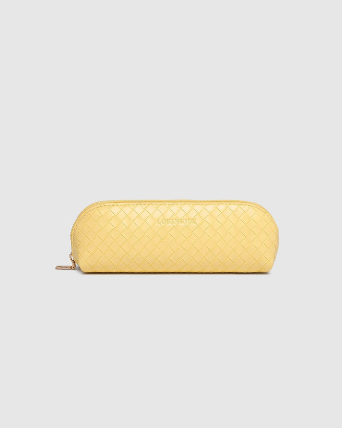 LOUENHIDE_JAYNE WOVEN MAKEUP BAG BUTTER YELLOW _ JAYNE WOVEN MAKEUP BAG BUTTER YELLOW _ Ebony Boutique NZ