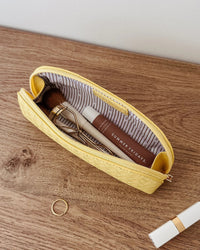 LOUENHIDE_JAYNE WOVEN MAKEUP BAG BUTTER YELLOW _ JAYNE WOVEN MAKEUP BAG BUTTER YELLOW _ Ebony Boutique NZ