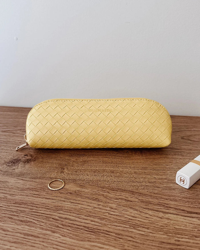 LOUENHIDE_JAYNE WOVEN MAKEUP BAG BUTTER YELLOW _ JAYNE WOVEN MAKEUP BAG BUTTER YELLOW _ Ebony Boutique NZ