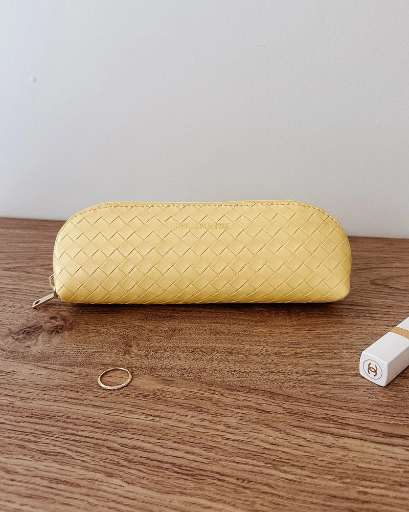 LOUENHIDE_JAYNE WOVEN MAKEUP BAG BUTTER YELLOW _ JAYNE WOVEN MAKEUP BAG BUTTER YELLOW _ Ebony Boutique NZ