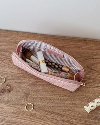 LOUENHIDE_JAYNE WOVEN MAKEUP BAG PINK _ JAYNE WOVEN MAKEUP BAG PINK _ Ebony Boutique NZ