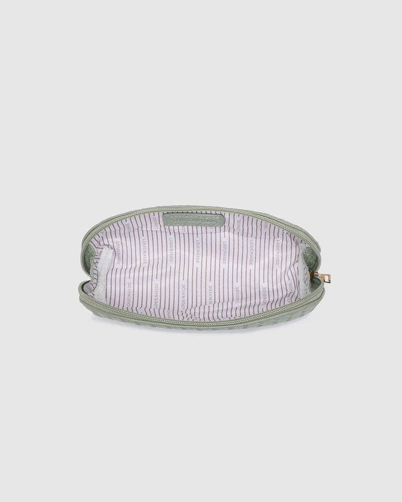 LOUENHIDE_JAYNE WOVEN MAKEUP BAG SAGE GREEN _ JAYNE WOVEN MAKEUP BAG SAGE GREEN _ Ebony Boutique NZ