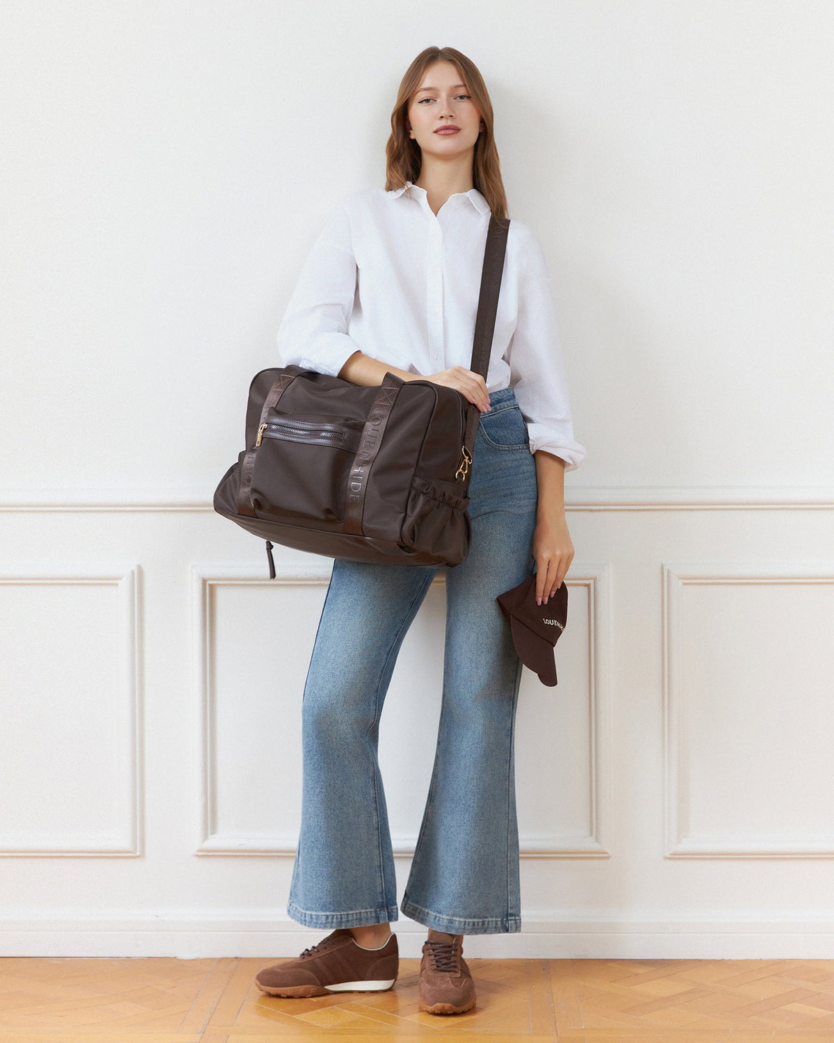 JENN NYLON TRAVEL BAG CHOCOLATE_by_LOUENHIDE_women's_in_New Zealand_ JENN NYLON TRAVEL BAG CHOCOLATE _