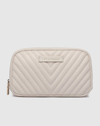 LOUENHIDE_LACEY QUILTED COSMETIC CASE VANILLA _ LACEY QUILTED COSMETIC CASE VANILLA _ Ebony Boutique NZ