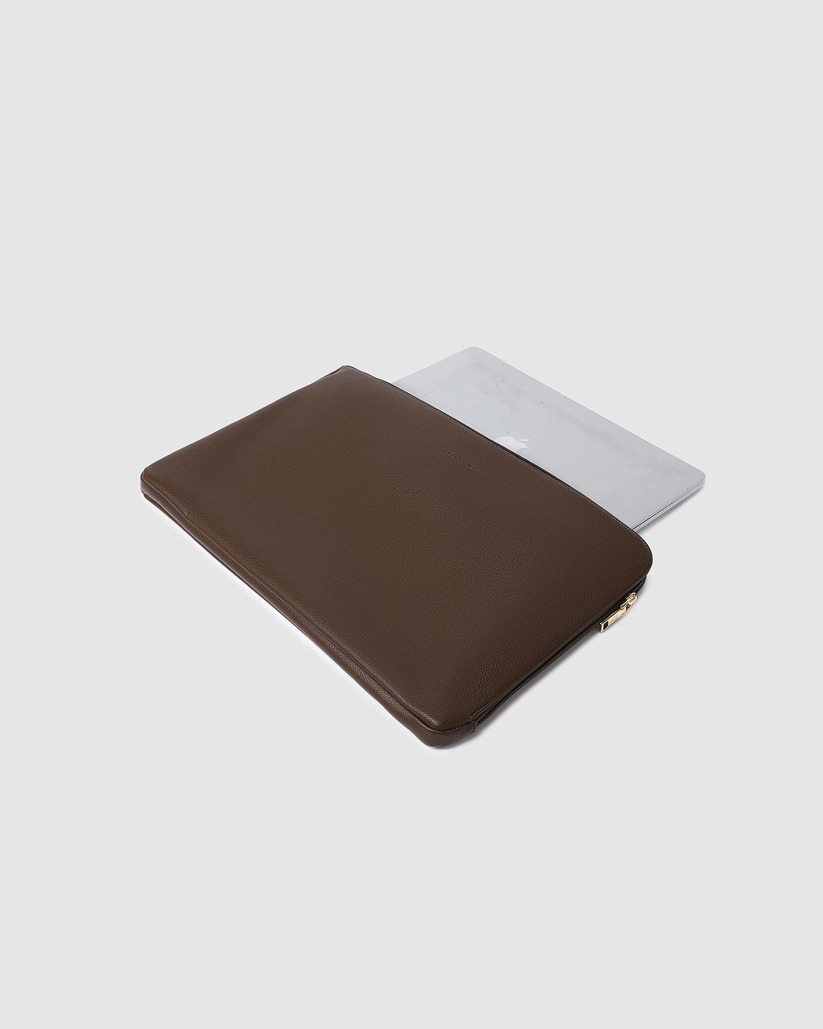 LEIGHTON AND LIV LAPTOP SET CHOCOLATE_by_LOUENHIDE_women's_in_New Zealand_ Structured chocolate vegan leather tote with matching zip laptop sleeve designed for office and everyday use _