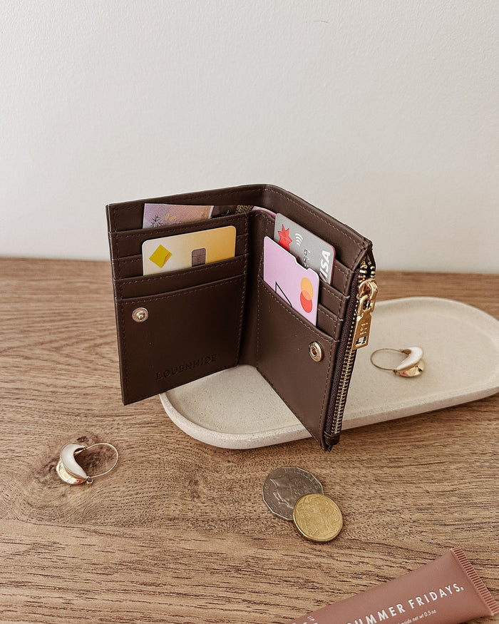 LOUENHIDE_LILY WALLET WOVEN CHOCOLATE _ LILY WALLET WOVEN CHOCOLATE _ Ebony Boutique NZ