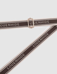 LOUENHIDE_LOGO CONTRAST BAG STRAP CHOCOLATE/CREAM _ LOGO CONTRAST BAG STRAP CHOCOLATE/CREAM _ Ebony Boutique NZ