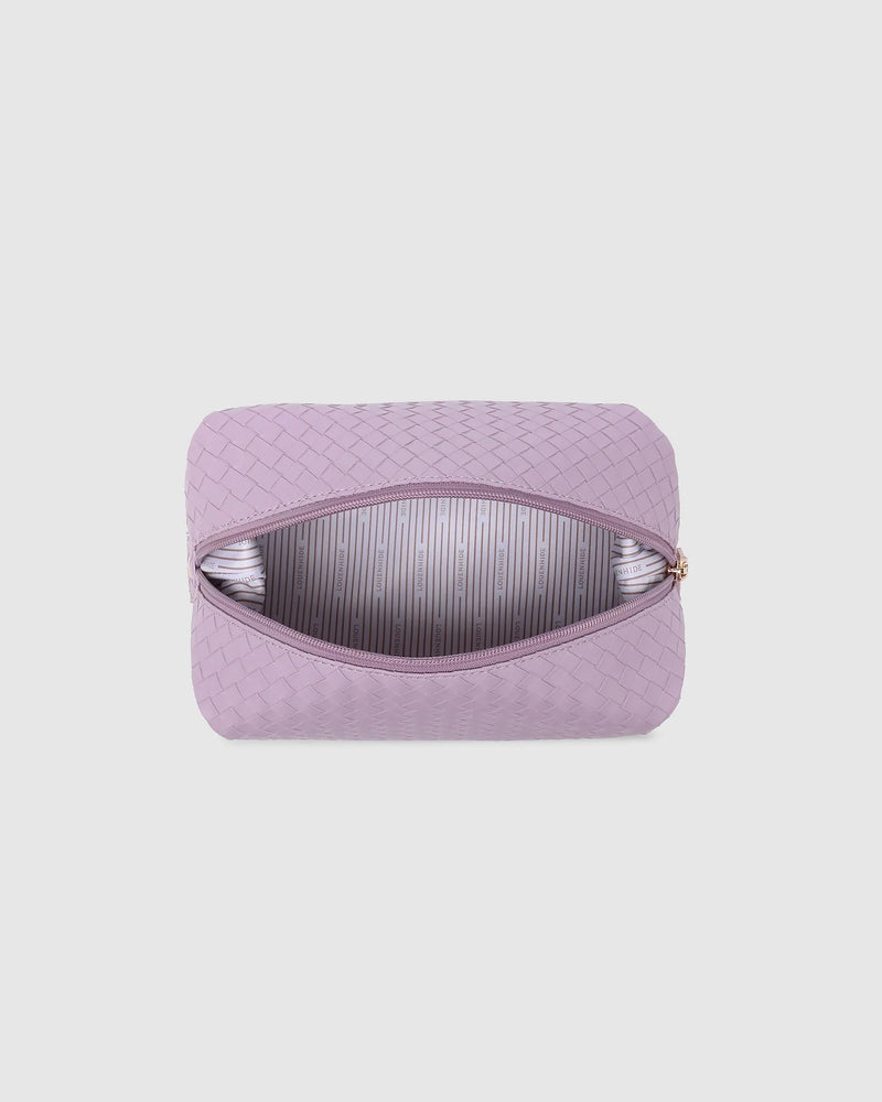 LOUENHIDE_LUCINDA WOVEN COSMETIC CASE LILAC _ LUCINDA WOVEN COSMETIC CASE LILAC _ Ebony Boutique NZ