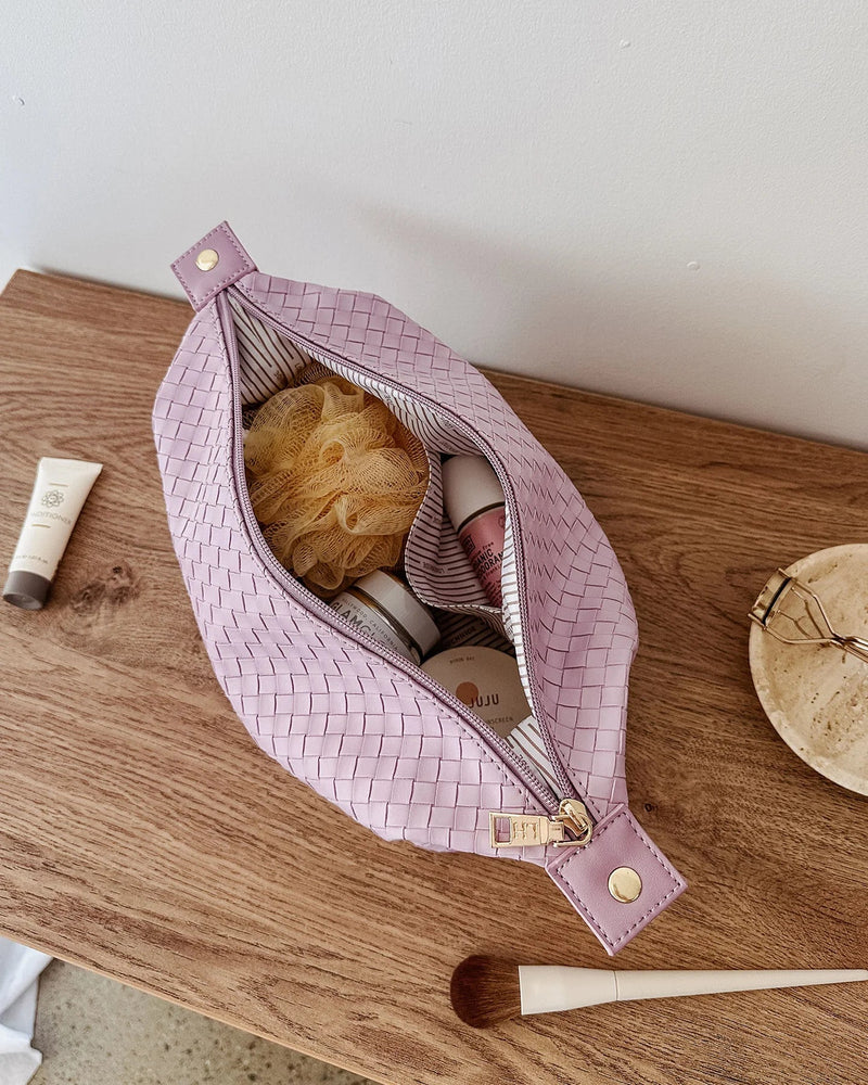 LOUENHIDE_LUCINDA WOVEN COSMETIC CASE LILAC _ LUCINDA WOVEN COSMETIC CASE LILAC _ Ebony Boutique NZ