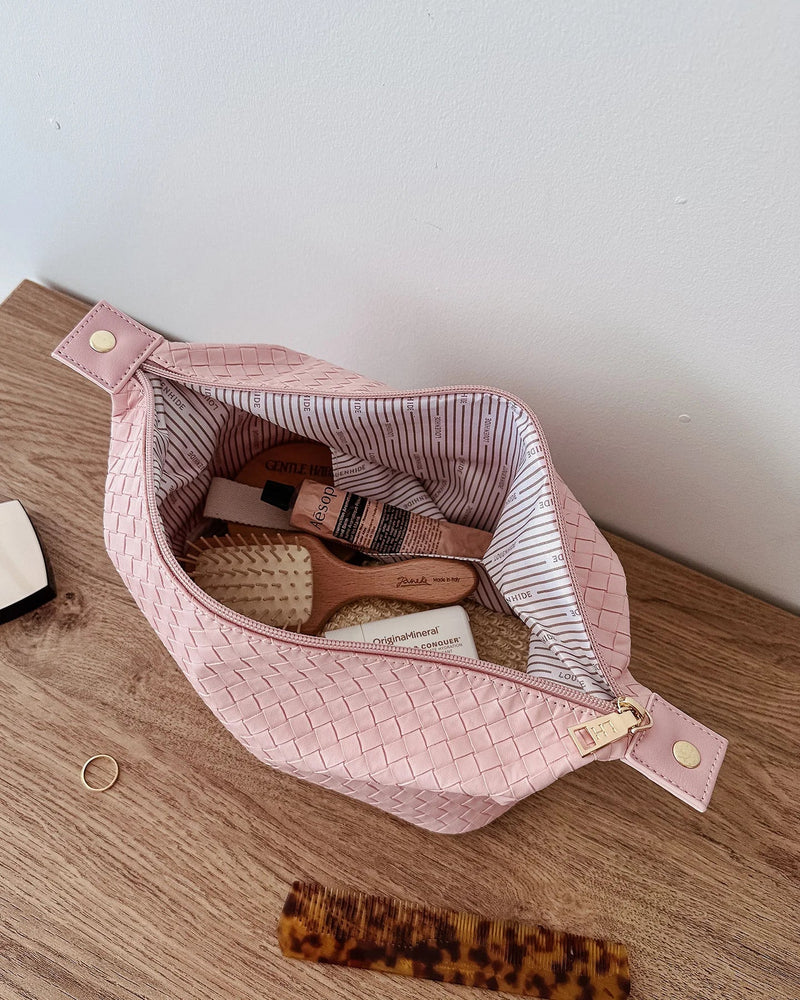 LOUENHIDE_LUCINDA WOVEN COSMETIC CASE PINK _ LUCINDA WOVEN COSMETIC CASE PINK _ Ebony Boutique NZ