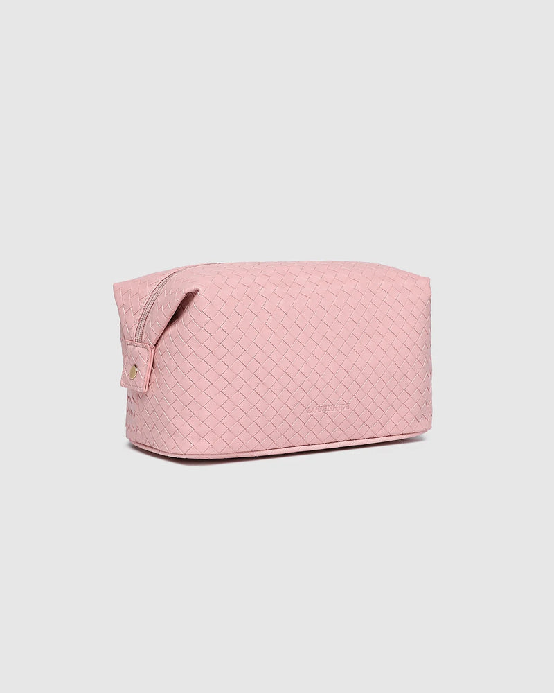 LOUENHIDE_LUCINDA WOVEN COSMETIC CASE PINK _ LUCINDA WOVEN COSMETIC CASE PINK _ Ebony Boutique NZ