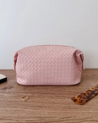 LOUENHIDE_LUCINDA WOVEN COSMETIC CASE PINK _ LUCINDA WOVEN COSMETIC CASE PINK _ Ebony Boutique NZ