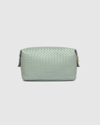 LOUENHIDE_LUCINDA WOVEN COSMETIC CASE SAGE GREEN _ LUCINDA WOVEN COSMETIC CASE SAGE GREEN _ Ebony Boutique NZ