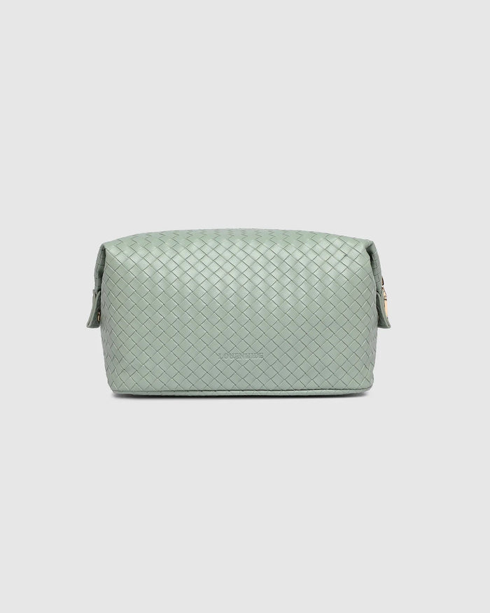 LOUENHIDE_LUCINDA WOVEN COSMETIC CASE SAGE GREEN _ LUCINDA WOVEN COSMETIC CASE SAGE GREEN _ Ebony Boutique NZ