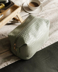 LOUENHIDE_LUCINDA WOVEN COSMETIC CASE SAGE GREEN _ LUCINDA WOVEN COSMETIC CASE SAGE GREEN _ Ebony Boutique NZ