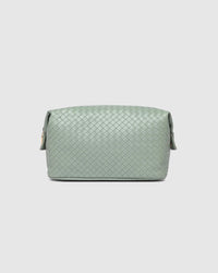 LOUENHIDE_LUCINDA WOVEN COSMETIC CASE SAGE GREEN _ LUCINDA WOVEN COSMETIC CASE SAGE GREEN _ Ebony Boutique NZ