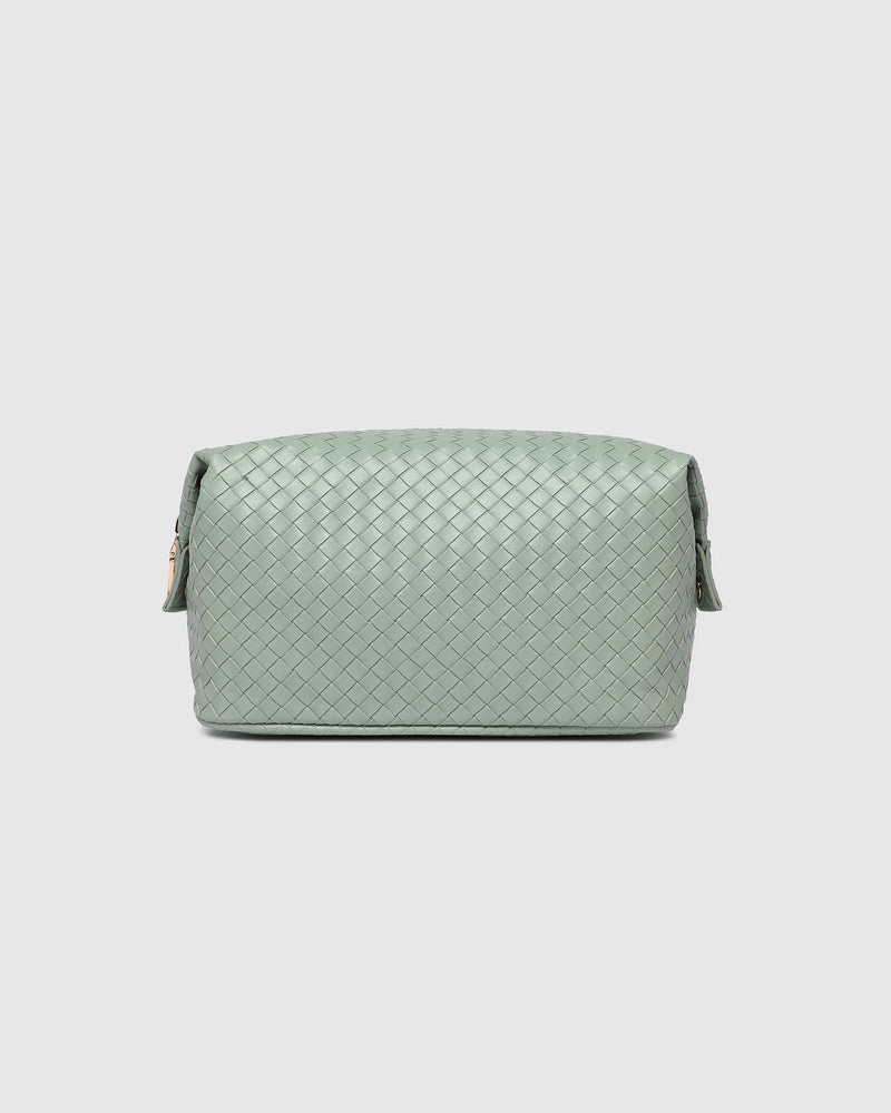 LOUENHIDE_LUCINDA WOVEN COSMETIC CASE SAGE GREEN _ LUCINDA WOVEN COSMETIC CASE SAGE GREEN _ Ebony Boutique NZ