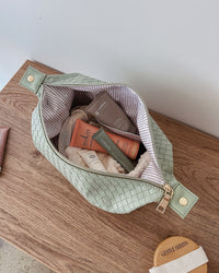 LOUENHIDE_LUCINDA WOVEN COSMETIC CASE SAGE GREEN _ LUCINDA WOVEN COSMETIC CASE SAGE GREEN _ Ebony Boutique NZ