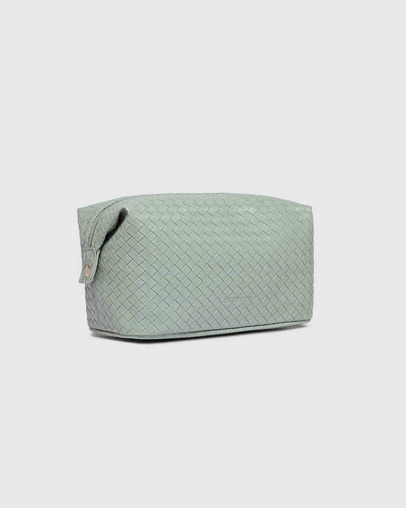 LOUENHIDE_LUCINDA WOVEN COSMETIC CASE SAGE GREEN _ LUCINDA WOVEN COSMETIC CASE SAGE GREEN _ Ebony Boutique NZ
