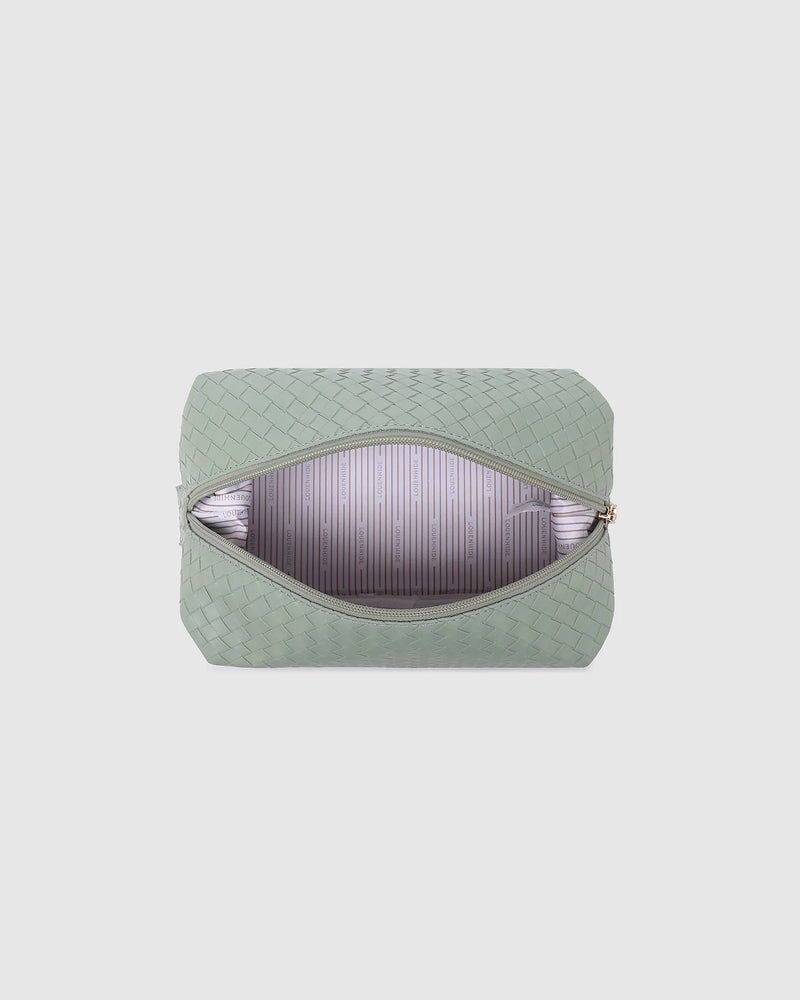 LOUENHIDE_LUCINDA WOVEN COSMETIC CASE SAGE GREEN _ LUCINDA WOVEN COSMETIC CASE SAGE GREEN _ Ebony Boutique NZ
