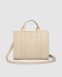 LOUENHIDE_MANHATTAN TOTE BAG BISCOTTI WITH BLACK TRIM _ MANHATTAN TOTE BAG BISCOTTI WITH BLACK TRIM _ Ebony Boutique NZ