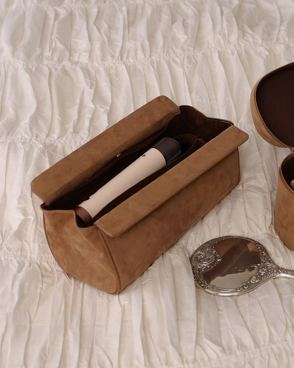MARGOT HAIR TOOL TRAVEL CASE SUEDETTE HONEY_by_LOUENHIDE_women's_in_New Zealand_ MARGOT HAIR TOOL TRAVEL CASE SUEDETTE HONEY _