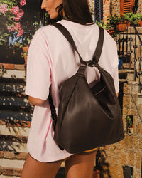 MILEY CONVERTIBLE BACKPACK CHOCOLATE_by_LOUENHIDE_women's_in_New Zealand_ MILEY CONVERTIBLE BACKPACK CHOCOLATE _