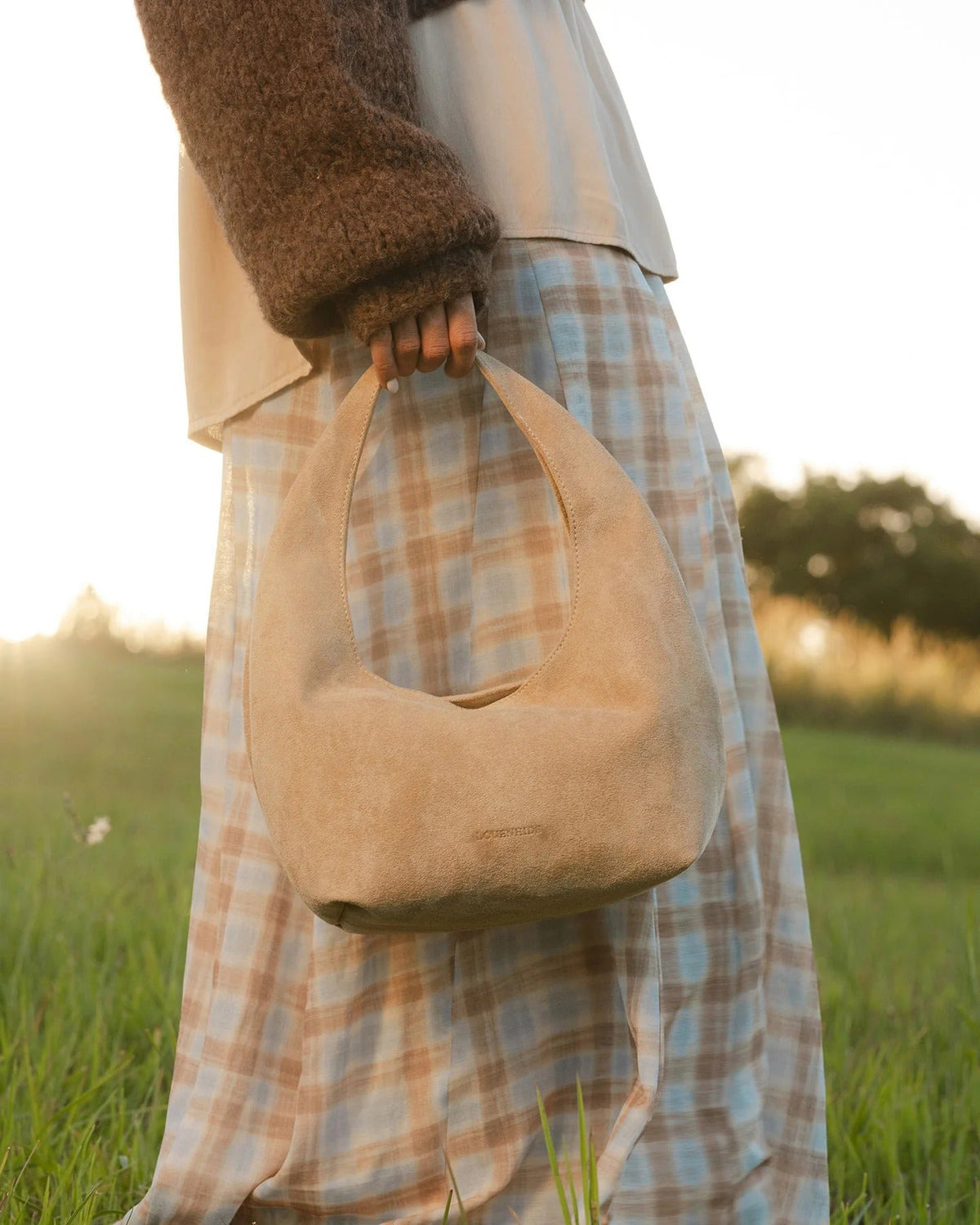 MINI MONACO SHOULDER BAG SUEDETTE BLONDE_by_LOUENHIDE_women's_in_New Zealand_ MINI MONACO SHOULDER BAG SUEDETTE BLONDE _