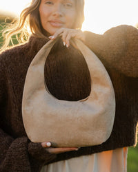 MINI MONACO SHOULDER BAG SUEDETTE BLONDE_by_LOUENHIDE_women's_in_New Zealand_ MINI MONACO SHOULDER BAG SUEDETTE BLONDE _