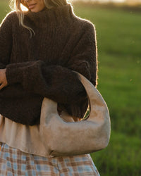 MINI MONACO SHOULDER BAG SUEDETTE BLONDE_by_LOUENHIDE_women's_in_New Zealand_ MINI MONACO SHOULDER BAG SUEDETTE BLONDE _