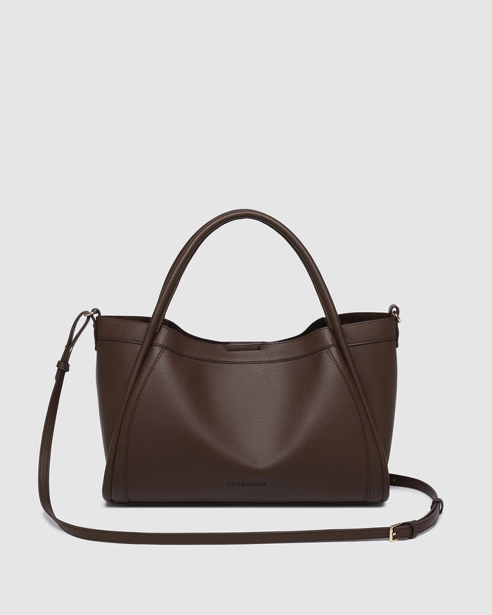 MINI SUTTON SHOULDER BAG CHOCOLATE_by_LOUENHIDE_women's_in_New Zealand_ MINI SUTTON SHOULDER BAG CHOCOLATE _
