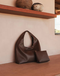 LOUENHIDE_MONACO SHOULDER BAG / POUCH SET CHOCOLATE _ MONACO SHOULDER BAG / POUCH SET CHOCOLATE _ Ebony Boutique NZ