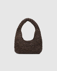 LOUENHIDE_NELLIE SHOULDER BAG RAFFIA CHOCOLATE _ NELLIE SHOULDER BAG RAFFIA CHOCOLATE _ Ebony Boutique NZ