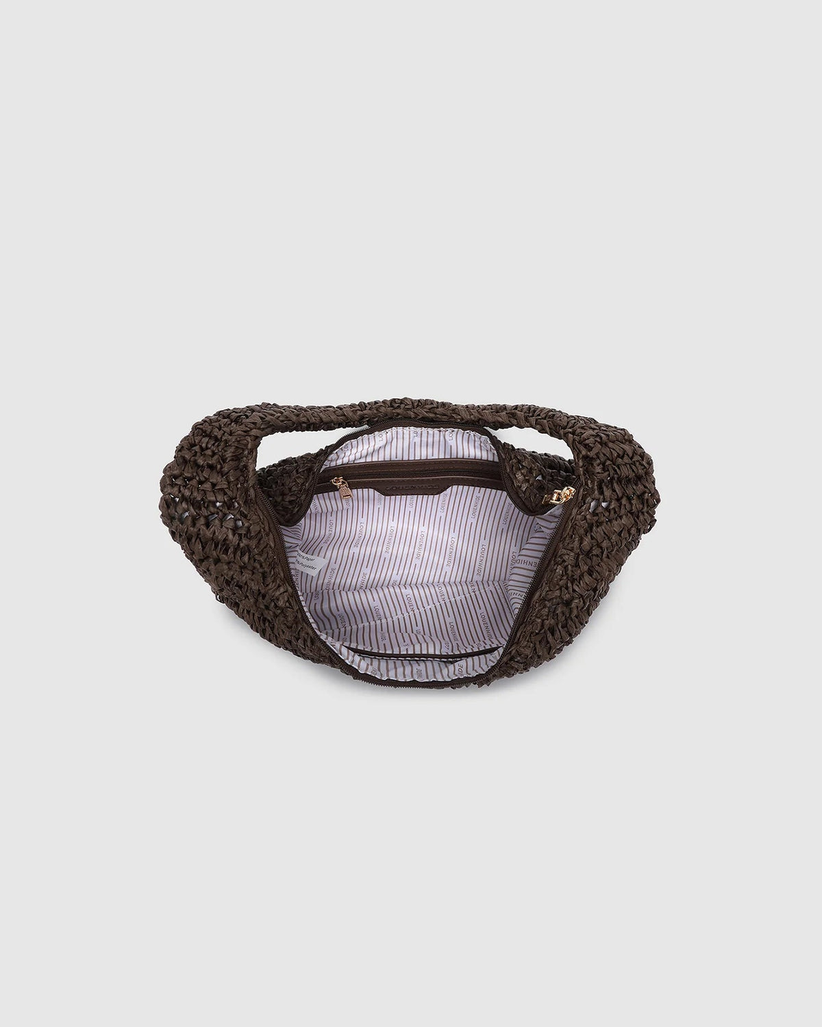 LOUENHIDE_NELLIE SHOULDER BAG RAFFIA CHOCOLATE _ NELLIE SHOULDER BAG RAFFIA CHOCOLATE _ Ebony Boutique NZ